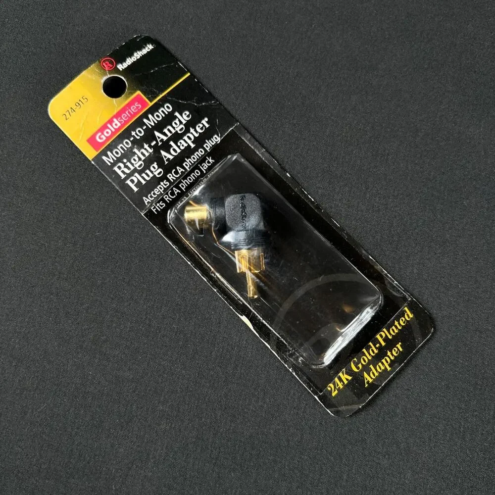 RADIOSHACK Mono-to-Mono Right-Angle Plug Adapter 24K Gold-Plated 274-915